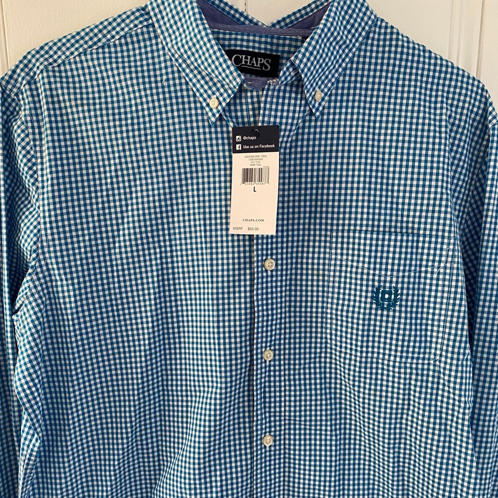 Dark teal, long sleeve button down